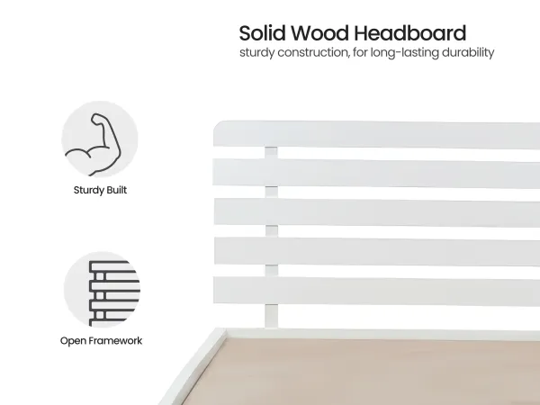 Alexa Solid Wood Single Bed in White Finish